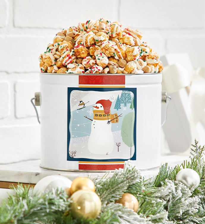 Frosty Fun 1/2 Gallon Gift Pail Holiday Cookie Dough Popcorn 